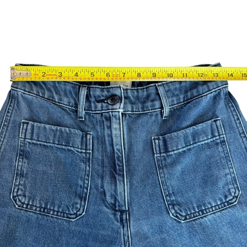 Aritzia Wilfred Free Adrift High Rise Wide Leg (Raw Hem) Jeans Sz 4 Blue Sailor